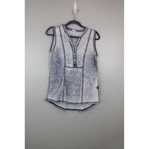Jane and Delaney Shirt Women's M Blue Sleeveless Burnout Acid Wash Lightweight